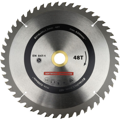 Lame de scie circulaire 216x30 mm 48T - Par pièce (1/5)