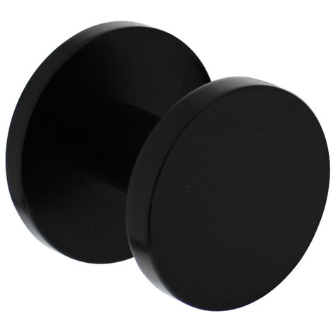 Bouton de porte d'entrée rond en aluminium noir - Par pièce (1/3)