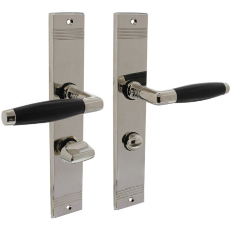 Garniture de porte WC en nickel brillant PC63 - Par set (1/2)