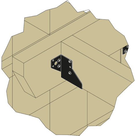 Sabot ailes extérieures Galvanisé noir pour poutres de 4,4 x 12,5