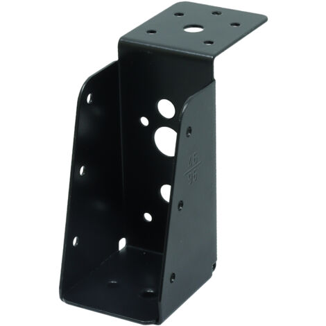 Wovar – Support de poteau en acier galvanisé noir pour poutres 4,5 x 9 cm – Finition peinture par poudrage – 18 trous de fixation pour montage sécurisé