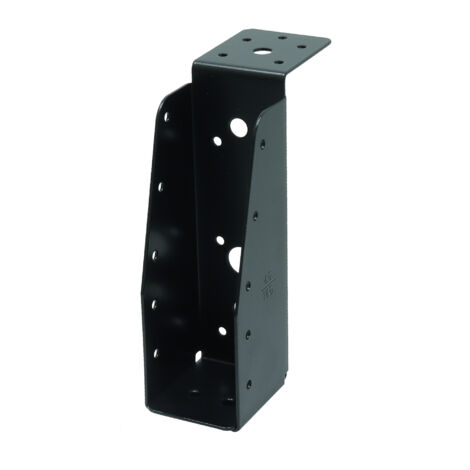Support de poteau noir galvanisé avec lèvre pour poutres de 4.5 x
