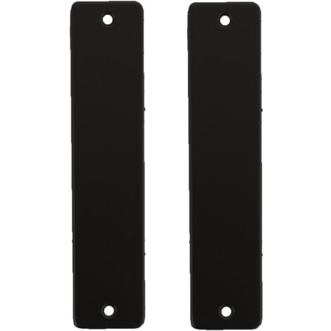 Wovar – Plaque de porte noire courte en aluminium – 180mm x 41mm – Épaisseur 1,5mm – Sans trou de serrure pour portes intérieures