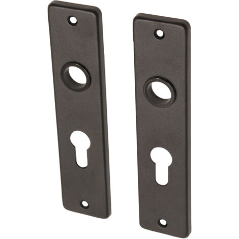 Plaque de porte noire PC55 courte en aluminium - Par set