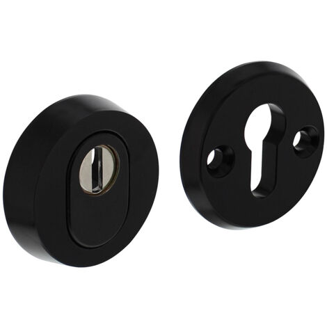 Rosette de sécurité ronde en aluminium noir - Par lot (1/3)