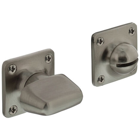 Serrure rosace WC carrée en nickel mat - Par set (1/2)