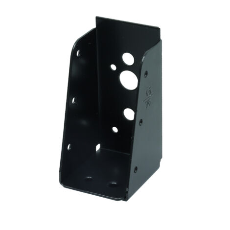 Wovar – Support de poteau noir galvanisé sans lèvre – Dimensions 4.5 x 9 cm – Fixation robuste pour poutres en bois dur – Applications de construction