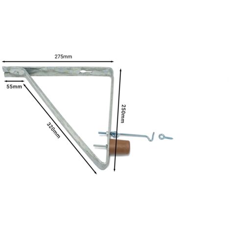 Wovar – Arrêt de porte complet en acier galvanisé avec amortisseur et crochet – Résistance à la corrosion – Pour montage sur mur de briques (1/2)