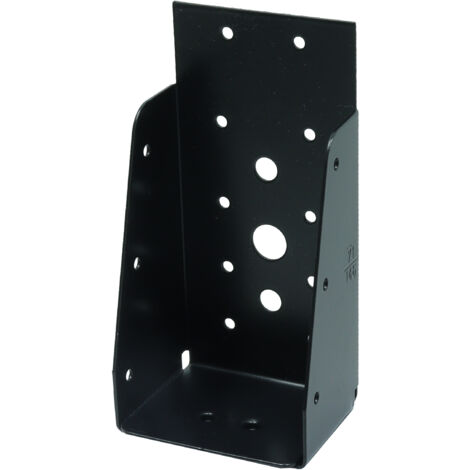 Wovar – Sabot de charpente noir sans lèvre pour poutres 7 x 17 cm – Acier galvanisé – Ancrage durable et esthétique – Protection contre l'humidité