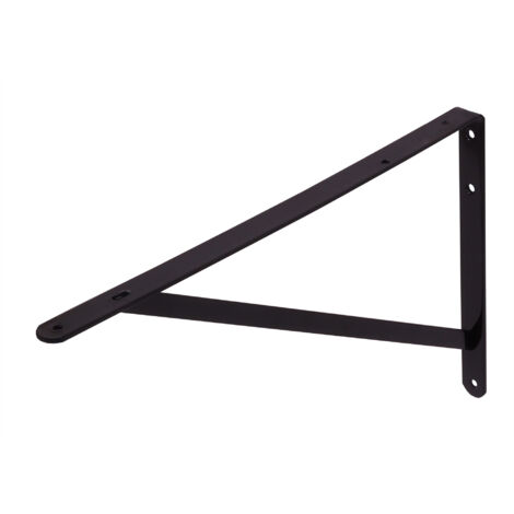Équerre étagère en métal noir type lourd 330 x 500 mm