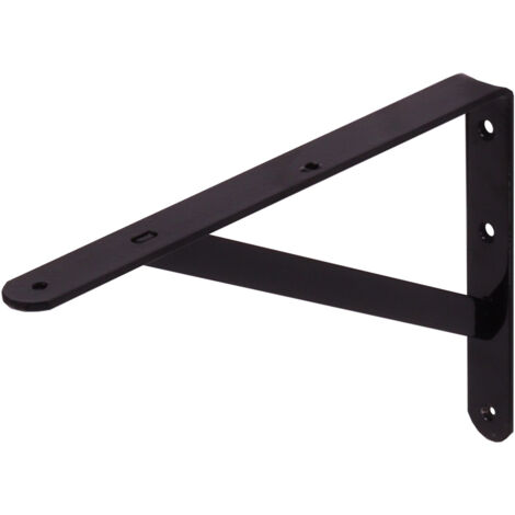 Wovar – Équerre de fixation en métal noir 200 x 300 mm – Capacité de charge 75 kg – Pour étagères lourdes – Montage facile avec vis galvanisées