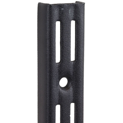 Wovar – Crémaillère pour étagère 149,5 cm noir – Fentes doubles pour consoles larges – Compatible avec bois dur et béton – Fixation murale