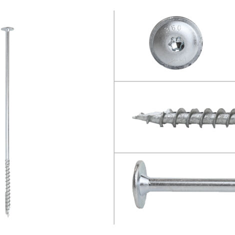 Vis à tête disque galvanisée 10.0 x 360 mm Torx 40 - Boîte 25 (1/2)