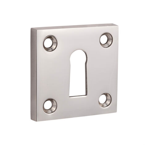 Rosace serrure carrée nickel brillant - Par set (1/2)