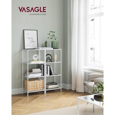 Shelf unit deals white glass