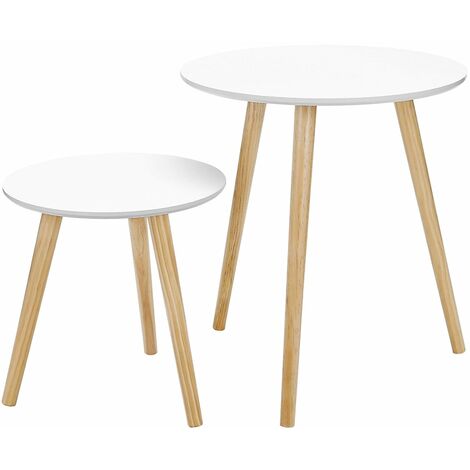 Scandinavian Coffee Table Wooden Pine, Round Particle Board Table With Removable Legs