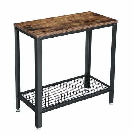 Vasagle Industrial Side Table End, Narrow Side Table With Shelf