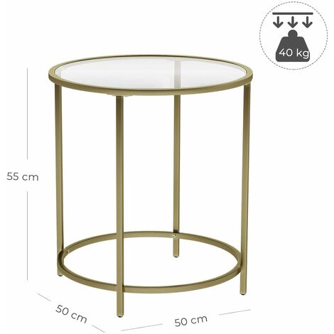 Round glass end store table small