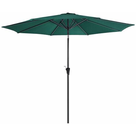 3 m Parasol Umbrella, Sun Shade, Octagonal Polyester Canopy, with Tilt and Crank Mechanism, for Outdoor Gardens, Balcony and Patio, Base Not Included, Green GPU30GN - Green