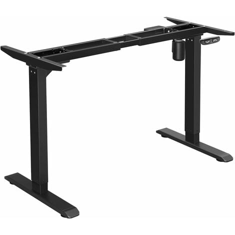 Table Frame, Desk Frame, Electric Desk, Table Stand with Motor, Continuous Height Adjustment, with Memory Function, Adjustable Length, Steel, Black LSD010B01 - Black