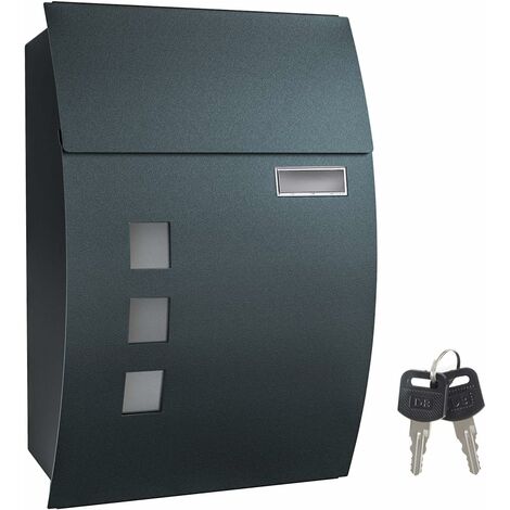 SONGMICS Mailbox, Wall-Mounted Lockable Post Letter Box with Viewing ...