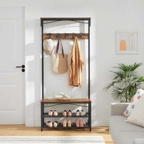 Wooden coat and shoe on sale rack