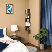 Details about / Floating Wall Shelves Corner Shelf Storage Display Bookcase Mount Rack B s h 07