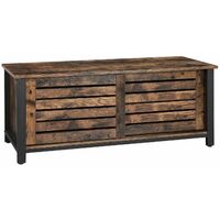 VASAGLE Industrial TV Stand for TVs up to 48 Inches, TV Cabinet with Sliding Doors and 2 Shelves, Lowboard in Living Room Bedroom Hallway, Iron, 110 x 40 x 45 cm, Rustic Brown by SONGMICS LTV41BX - Rustic Brown