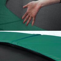 Trampoline TÜV Rheinland GS Certificate 10 ft Complete set With Safety Enclosure Net Ladder Trampolin pad Bounce Mat Ø 305 cm, Black and Green STR10GN - Black and Green