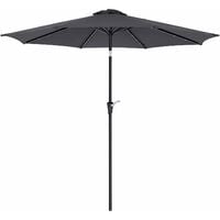 3 m Garden Parasol Umbrella with Solar-Powered LED Lights, Sunshade with UPF 50+ Protection, Tilting, Crank Handle for Opening Closing, Base Not Included, Grey GPU33GY - Grey