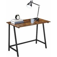 VASAGLE Computer Desk, Industrial Writing Table with Steel Frame and Rustic Top, in the Office and Home Study, Easy Assembly, Stable and Space-Saving, 100 x 50 x 75 cm by SONGMICS LWD40X - Rustic Brown