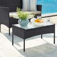 Garden Furniture Sets, Polyrattan Outdoor Patio Furniture, Conservatory PE Wicker Furniture, for Patio Balcony Backyard, Black and Taupe GGF002B01 - Black and Taupe