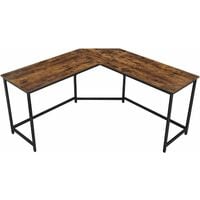 VASAGLE L-Shaped Computer Desk, Corner Desk for Study, Home Office, Gaming, Space-Saving, Easy Assembly, Industrial Design, Rustic Brown by SONGMICS LWD73X - Rustic Brown