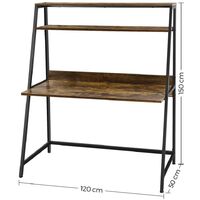 VASAGLE Computer Desk, Writing Desk with Storage Shelves, for Home Office Work Study, Bookshelf, Industrial, Rustic Brown and Black by SONGMICS LWD069B01 - Rustic Brown and Black