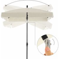 Rectangular Balcony Parasol 2 x 1.25 m, UPF 50+ Protection, Tilting Sunshade, PA-Coated Canopy, Carrying Bag, Garden Terrace, Base Not Included, Beige GPU025M01