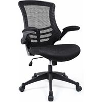 Mesh Office Chair Desk Chair, Swivel Computer Chair with Flip up Armrests, Black, OBN81BUK - Black