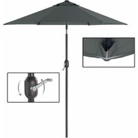 Garden Parasol Umbrella 2 m, Sunshade with Metal Pole and Ribs, Tiltable, Base Not Included, for Outdoor Terrace Balcony, Grey GPU202G01