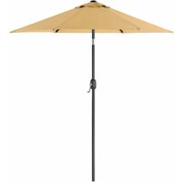 Garden Parasol Umbrella 2 m, Sunshade with Metal Pole and Ribs, Tiltable, Base Not Included, for Outdoor Terrace Balcony, Taupe GPU202K01 - Taupe