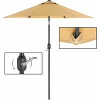Garden Parasol Umbrella 2 m, Sunshade with Metal Pole and Ribs, Tiltable, Base Not Included, for Outdoor Terrace Balcony, Taupe GPU202K01 - Taupe