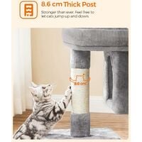 FEANDREA Cat Tree with Sisal-Covered Scratching Posts and 2 Plush Condos, Cat Furniture for Kittens Light Grey by SONGMICS PCT61W