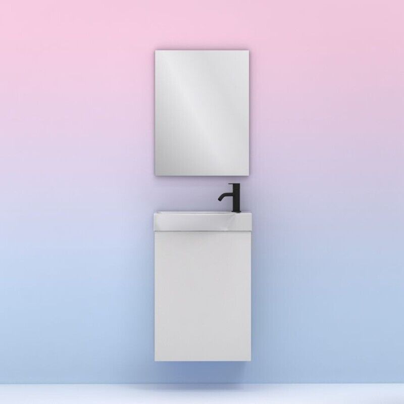Encimera Para Lavabo De Baño - Color Blanco Brillo, Medida 70x46 Cm, Grosor 1.6 Cm, Melamina Con Cantos PVC