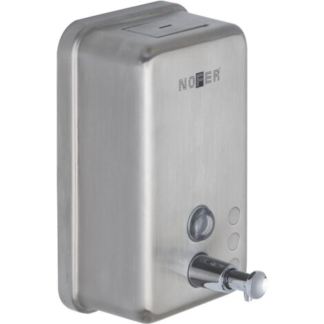 Dosificador de jabón líquido vertical con depósito ABS 1200 ml - NOFER Acabado: Satinado (1/2)