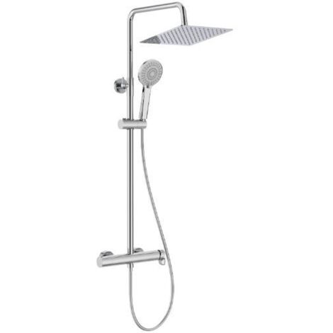 Columna de ducha monomando con altura regulable - Plus Square - VEGA PLUS - ROCA Color: Cromado