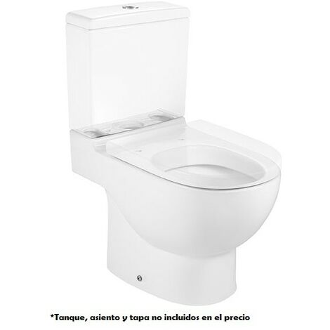 Taza de inodoro de tanque bajo con salida dual MERIDIAN - ROCA Color: Blanco