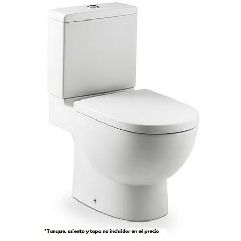 Taza de inodoro de tanque bajo con salida dual MERIDIAN - ROCA Color: Blanco