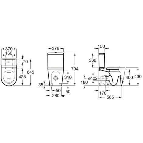 Cisterna Roca Inspira Round de doble descarga 4,5/3L para inodoro