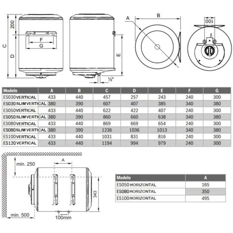 Termo eléctrico ELACELL VERTICAL - JUNKERS Capacidad: 100 L