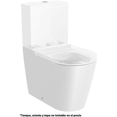 Taza Rimless con salida dual para inodoro de tanque bajo ROUND INSPIRA - ROCA Color: Blanco