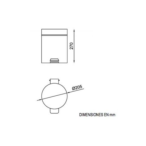 Papelera Con Tapa Basculante Acero Inox Recta- Accesorio De Baño