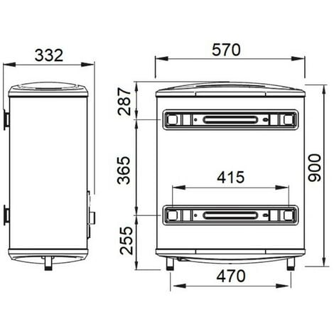 Termo eléctrico de 80 litros horizontal / vertical Aparici P 80